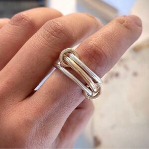 Two-Tone Interlocking Ring: 14K Gold Fill & Sterling Silver